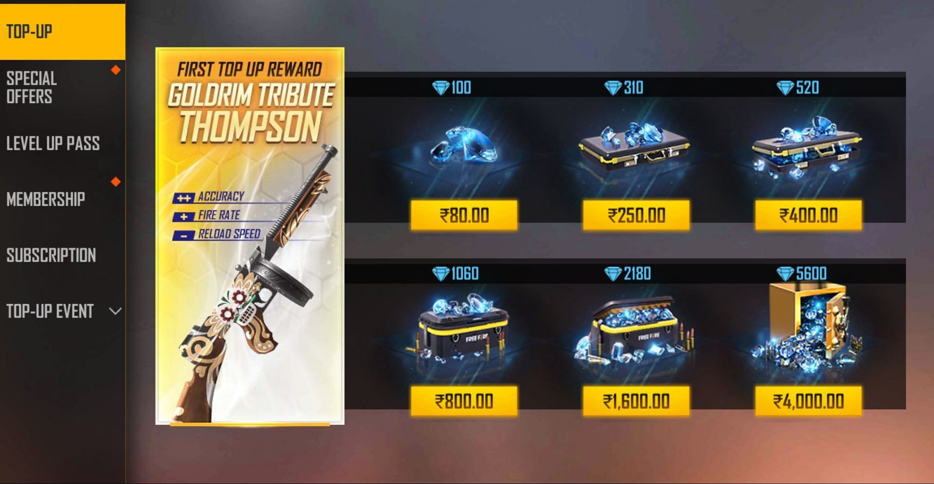 Purchase the diamonds (Image via Garena